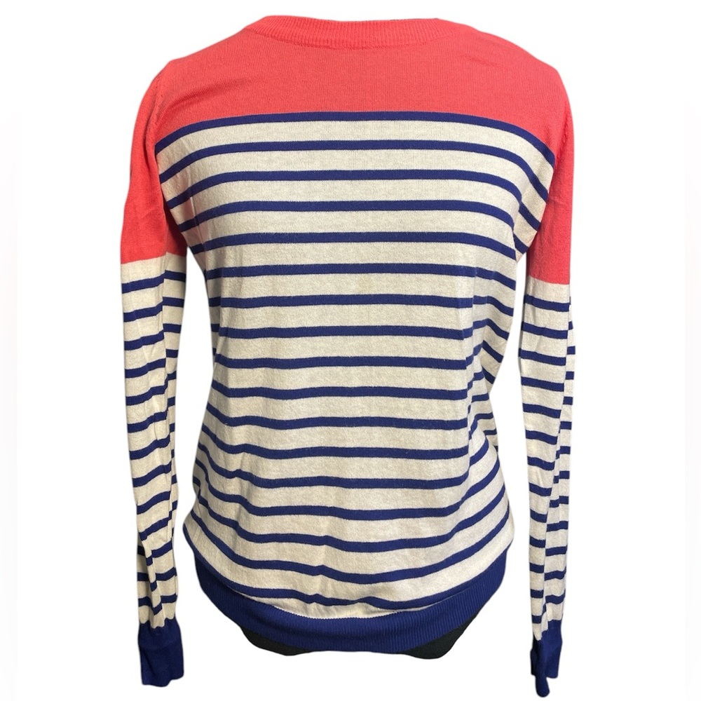 41 Hawthorne Striped Sweater Pink, Navy, and White Lightweight Nautical Preppy M
